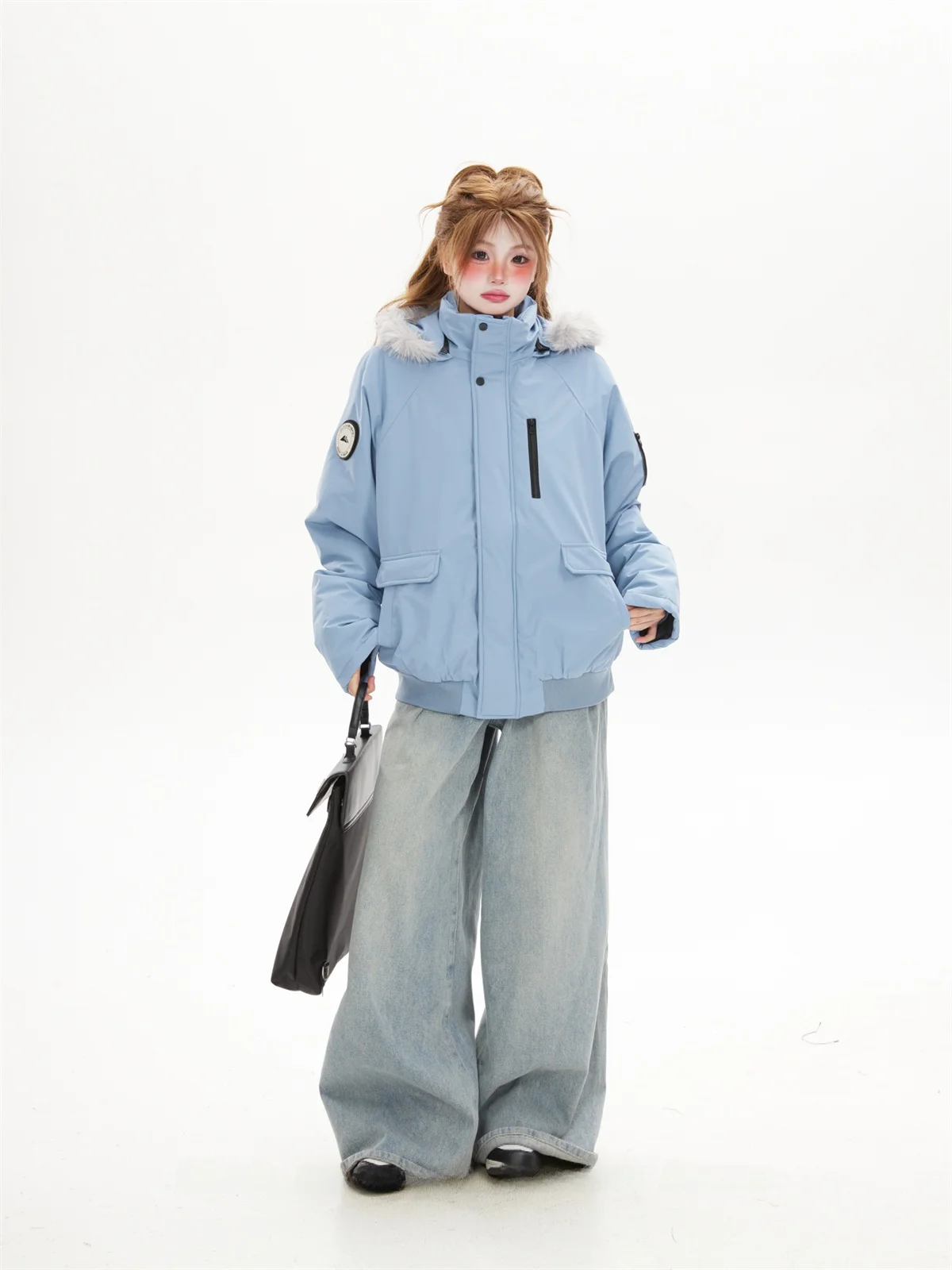 

Outdoor Workwear Jaet Women's Winter Thiened Cotton Coat with Hood Fur Collar Inter Trench Coat Zipper Closure Long...