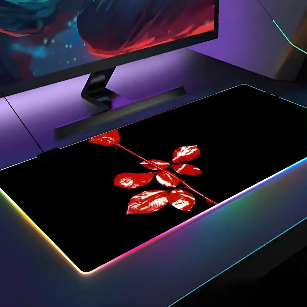 Electronic Rock D-Depeche Mouse Pad RGB Backlit Mouse Pad Laptop Mouse Pad Laptop Gamer Computer Desk Gaming Accessories