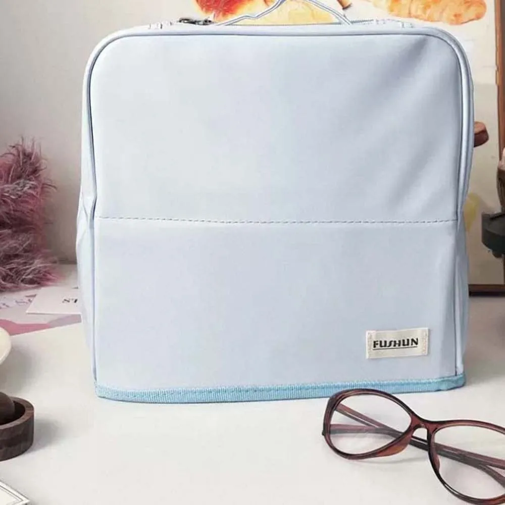 حقيبة مكياج عمودية ثابتة من البولي يوريثان، سعة كبيرة، مضادة للرذاذ المائي، حقيبة أدوات الزينة للسفر، مقاومة للاهتراء، سميكة #4