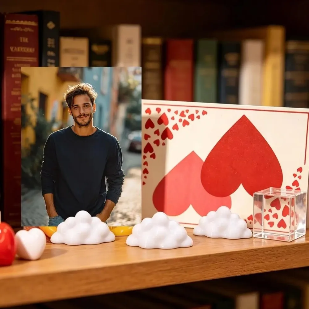 3pcs Messages Clip Cloud-Shaped Photo Holders Funny Decorations Desktop Ornaments 3D Printed Photo Display Racks Room Decoration