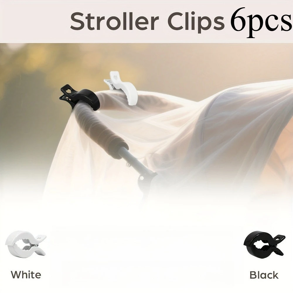 6pcs Baby Stroller Blanket Clips Pegs to Hook and Seat Cover Blanket Clips Plastic Universal Clip for Pram, Carrier, Trolley,