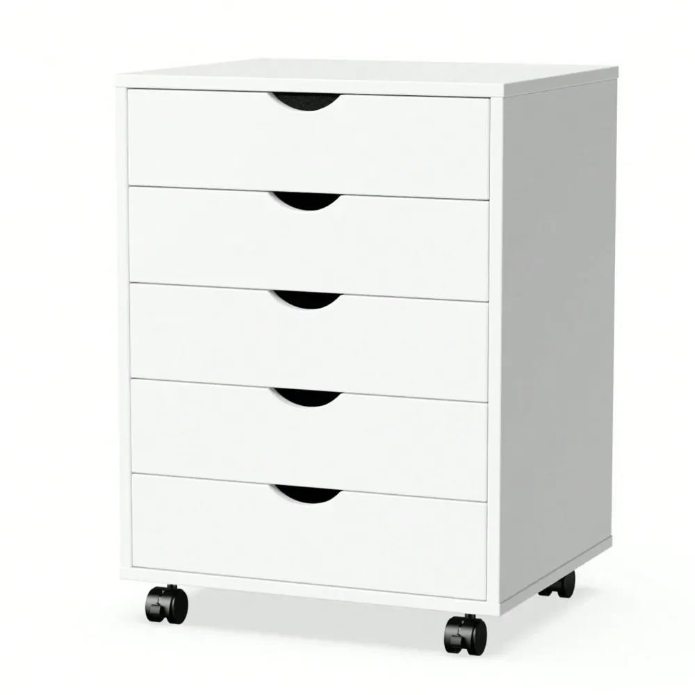 

Office Storage Cabinets And Shelving5 Drawer Storage Organizer, Wood File Cabinets With Wheels, Large Printer Stand For Home Off