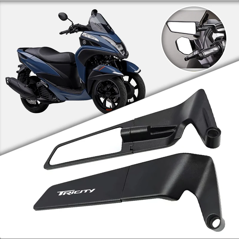 Classic Motorcycle Stealth Rearview Mirrors HD Vision Safety For Yamaha Tricity300 Tricity Tricity125 Tricity155 300 Alloy
