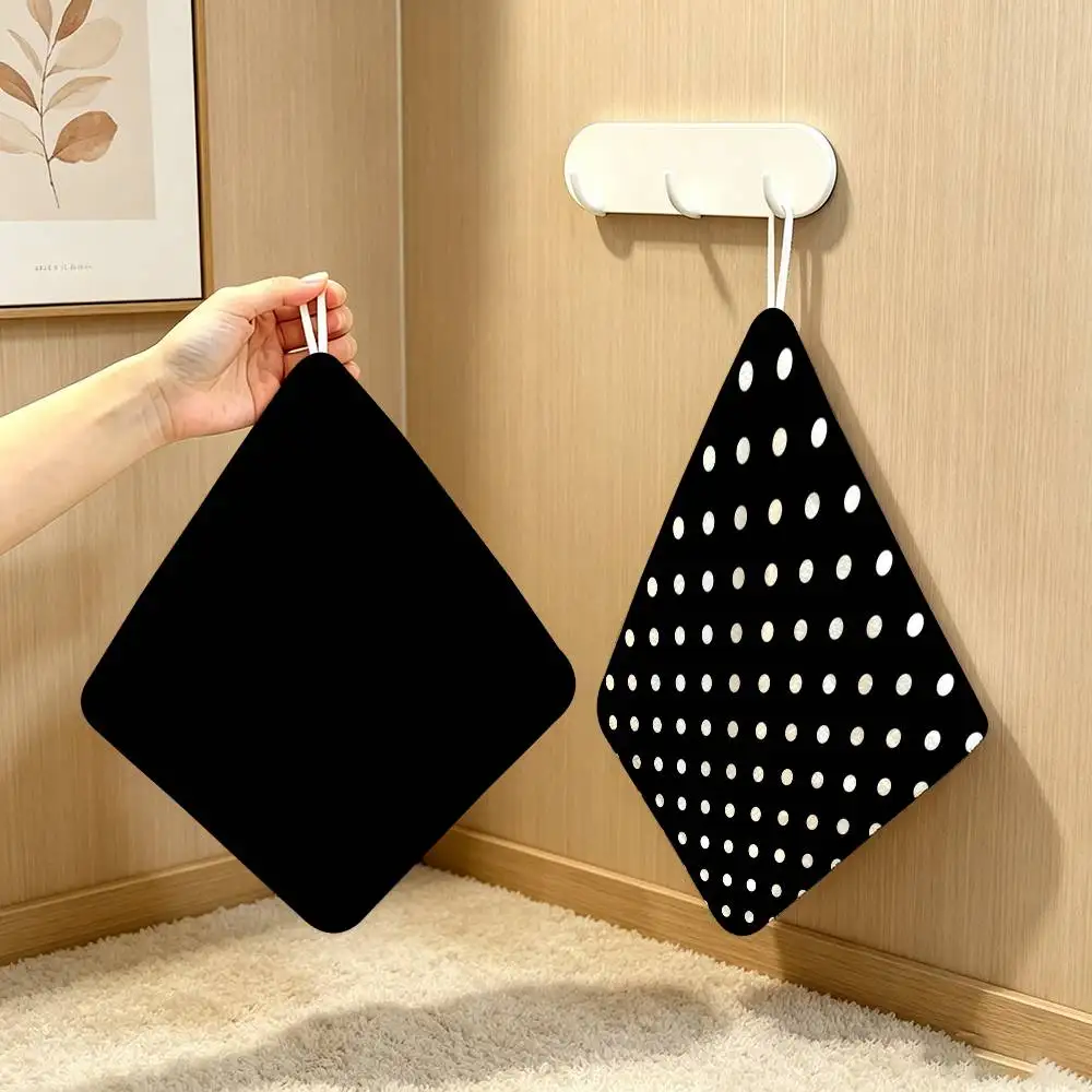 Black beauty fun anime  Anime Polyester Hanging Kitchen Hand Towel Durable Wear Resistant  Versatile Use Throughout Home