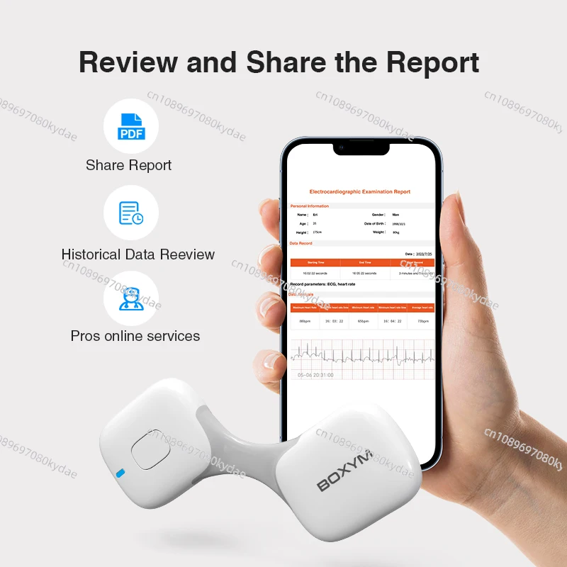 BOXYM Mobile 24H Heart Monitor Android Slim EKG Machine Portable Ecg Device Recorder Wearable Wireless Personal EKG Monitor