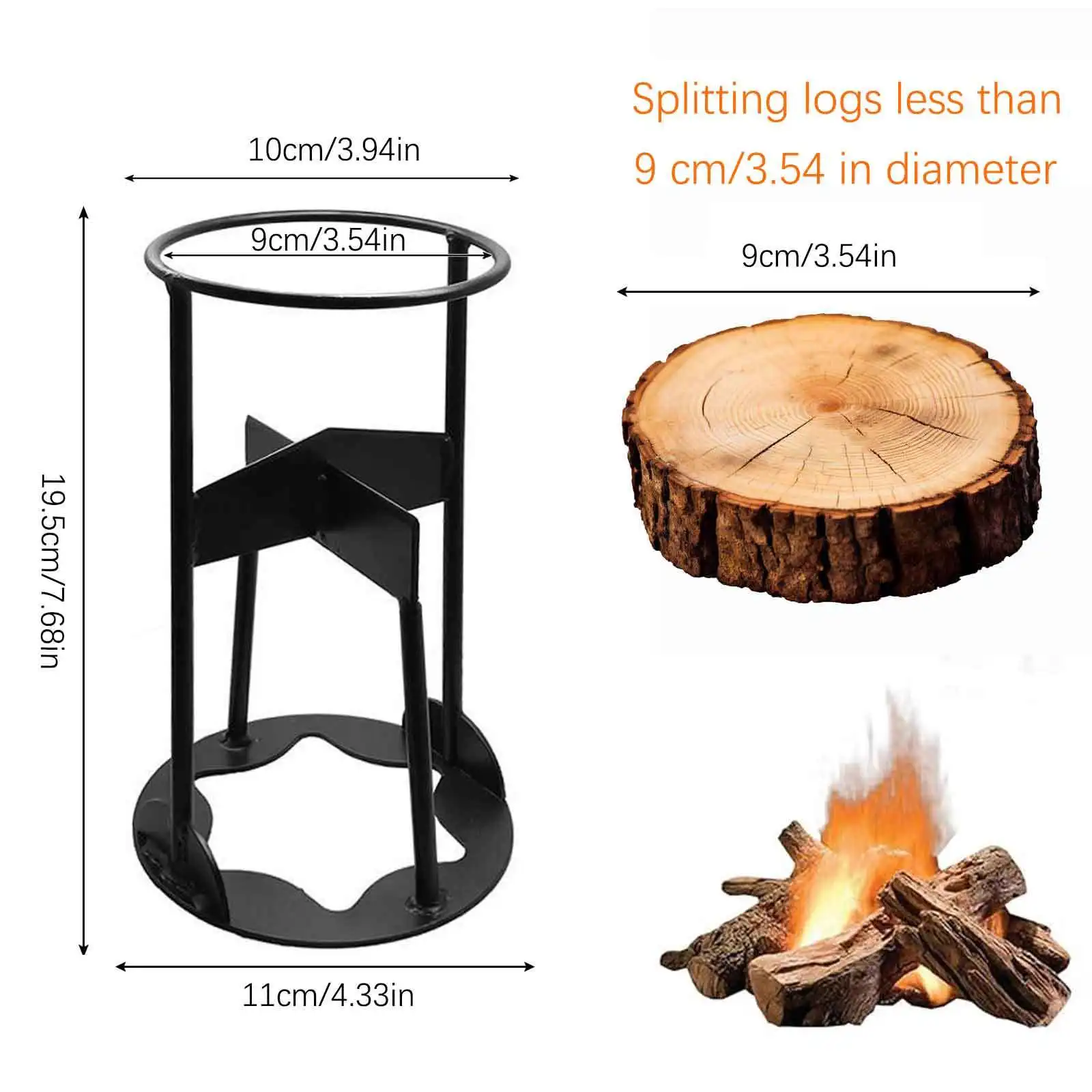 Portable Firewood Splitter Iron Splitting Wedge Wood Cutter Labor Saving Log Splitting Tool for Home Use