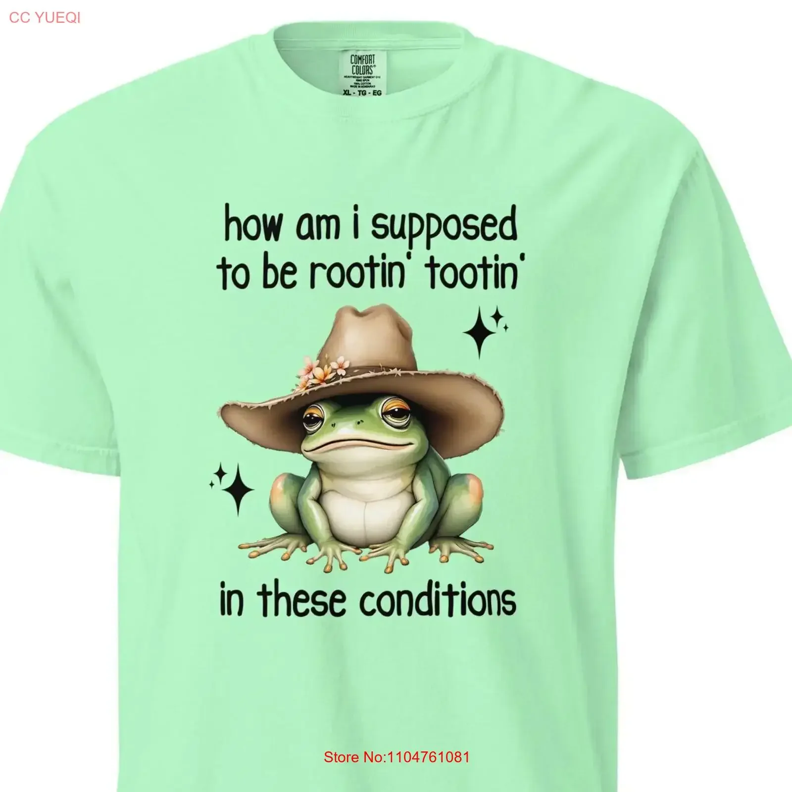Funny Frog How Am I Supposed To Be Rootin' Tootin' oversized t shirt Lazy confused in a hat meme vintage Washed fashion graphic