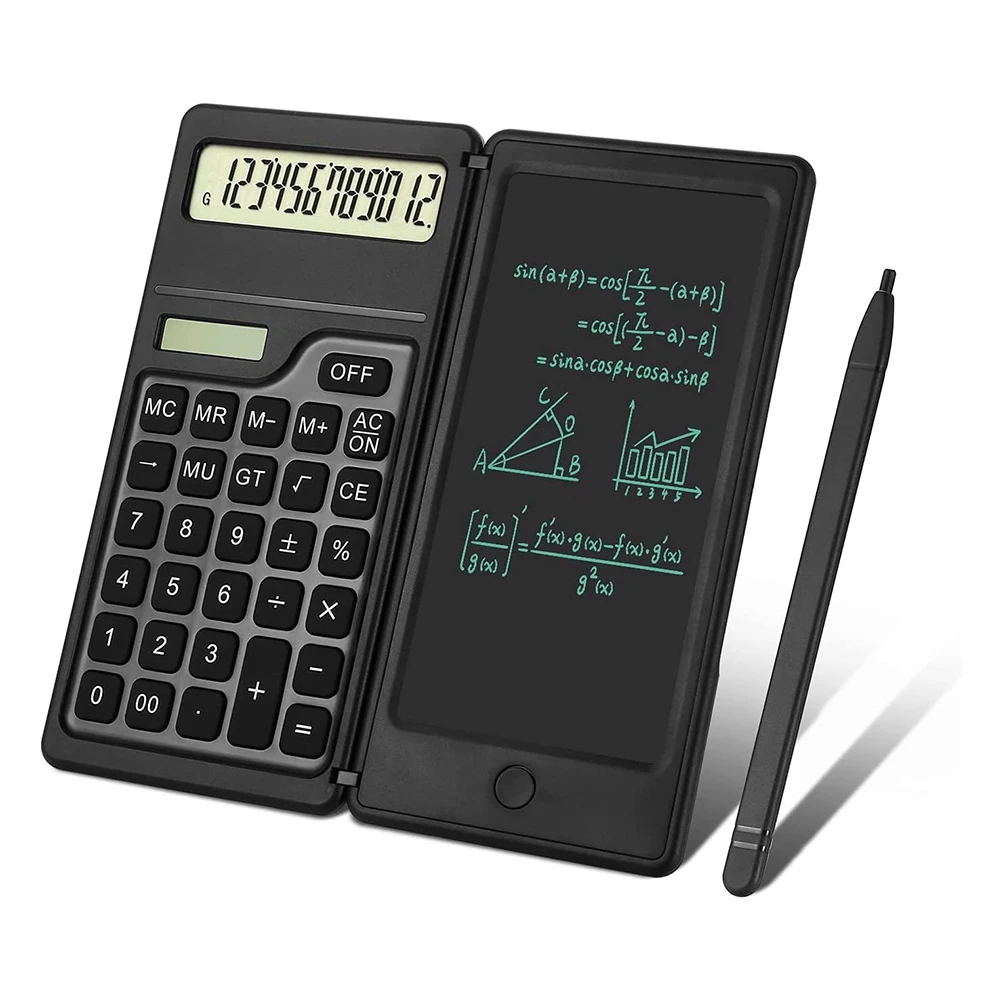 Calculators,12-Digit Standard Function Desktop Calculators with Writing Tablet,Solar and Battery Dual Power