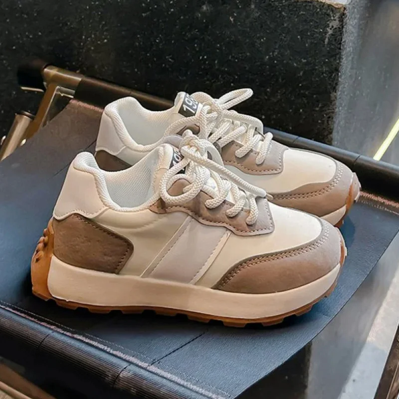 

PU Leather Sport Shoes For Children Trend Fashion Teenager Kid's Sneakers Anti-slippery Waterproof Boy's Girl's Running Shoes