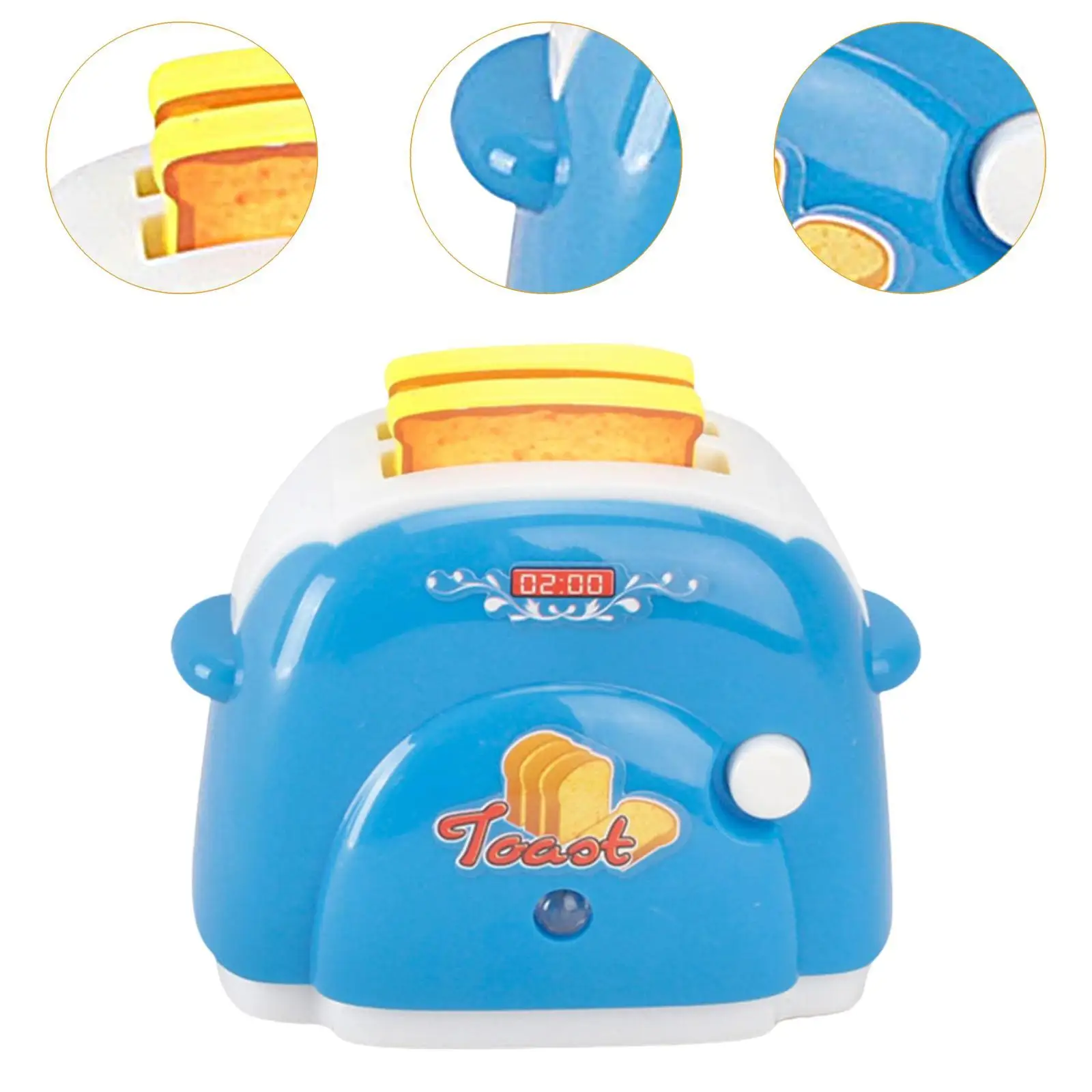 Play Kitchen Toy Toaster with Light and Sound Role Play Developmental Miniature Appliances Pretend Play Kitchen Toy for Kids