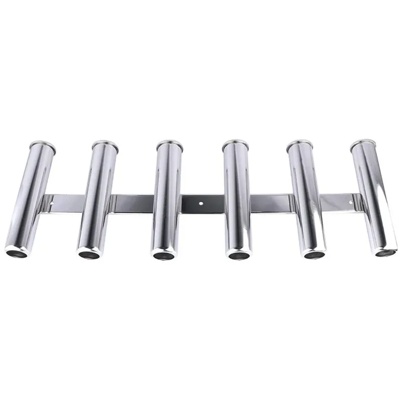 

ISURE MARINE Stainless Steel 6 Link Fishing Rod Holder 6 Tubes Rod Pod Rack Boat Yacht