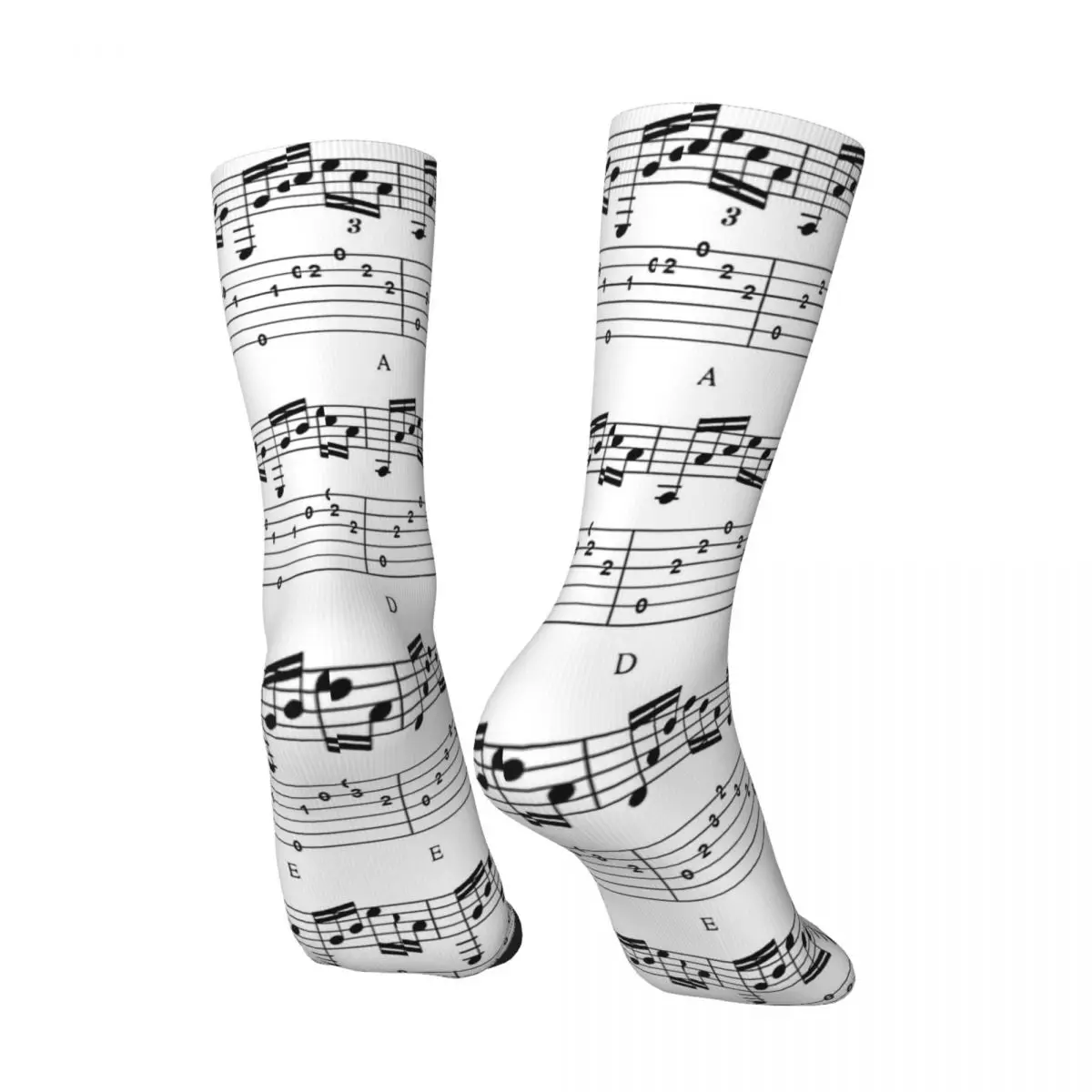 Funny Happy Men\'s Socks Music Notes Retro Harajuku Street Style Novelty Casual Crew Crazy Sock Gift Pattern Printed