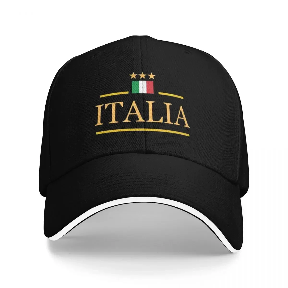

Golden Italy Flag Custom Baseball Caps For Mens Adult Female Beach Sunscreen Hat Hip Hop Trucker Cap