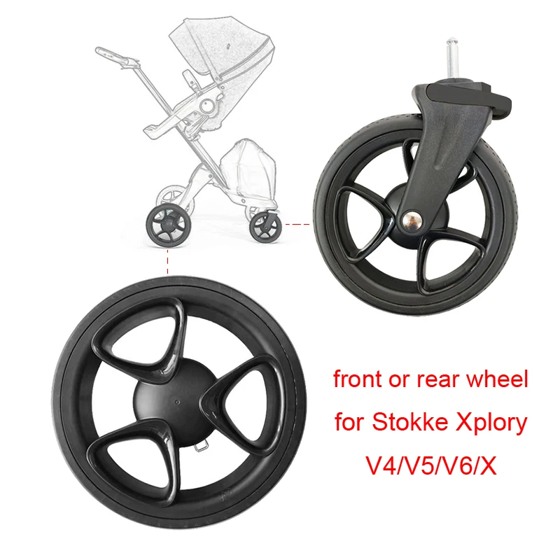 

Stroller Wheel For Stokke Xplory V4/V5/V6/X Front Or Rear Buggy Wheel With Tread Tire DIY Replacement Baby Cart Acessories