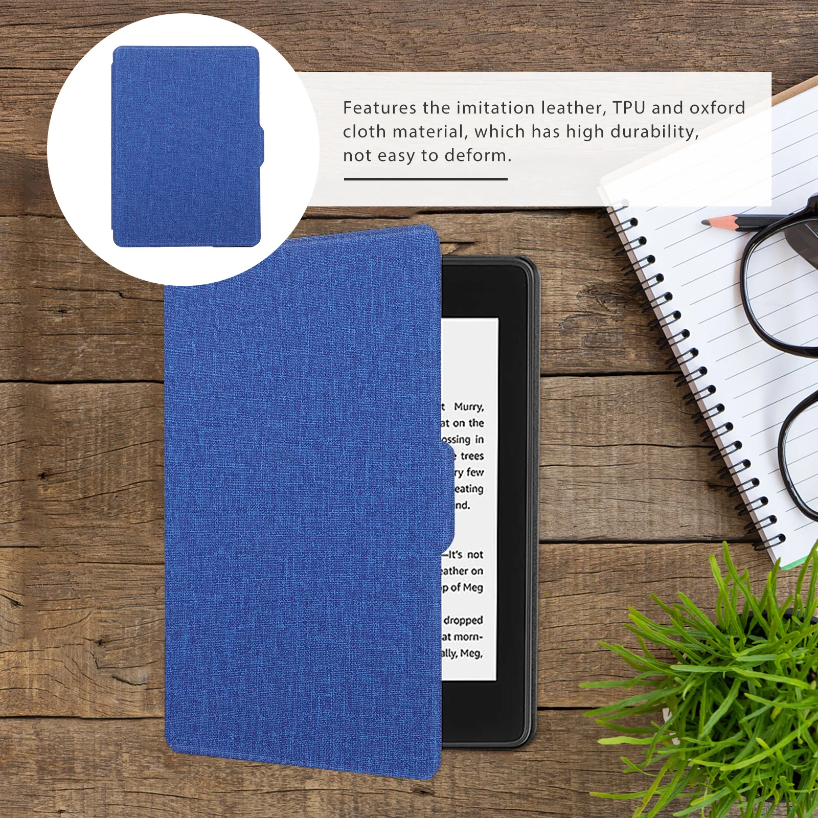 

8th Auto Wake Case Texture Surface Anti Slip Fingerprint Resistant E Reader Protective Shell Auto Wake Case