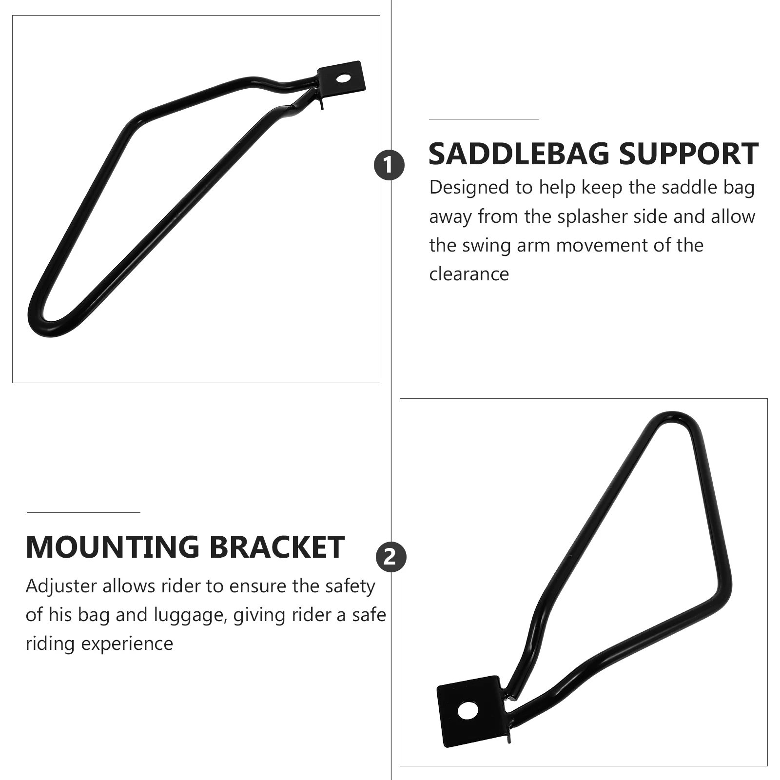 

Motorcycle Bag Rack Practical Mounting Bracket Metal Saddlebag Support Luggage Installation Rack Stable Riding Experience