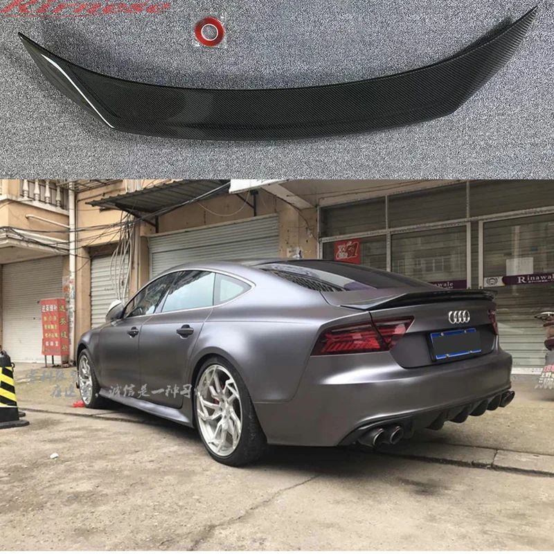 

R style High quality real carbon fiber material spoiler For Audi A7 S7 RS7 2013- 2018 Carbon Fiber Rear Spoiler Trunk Wing