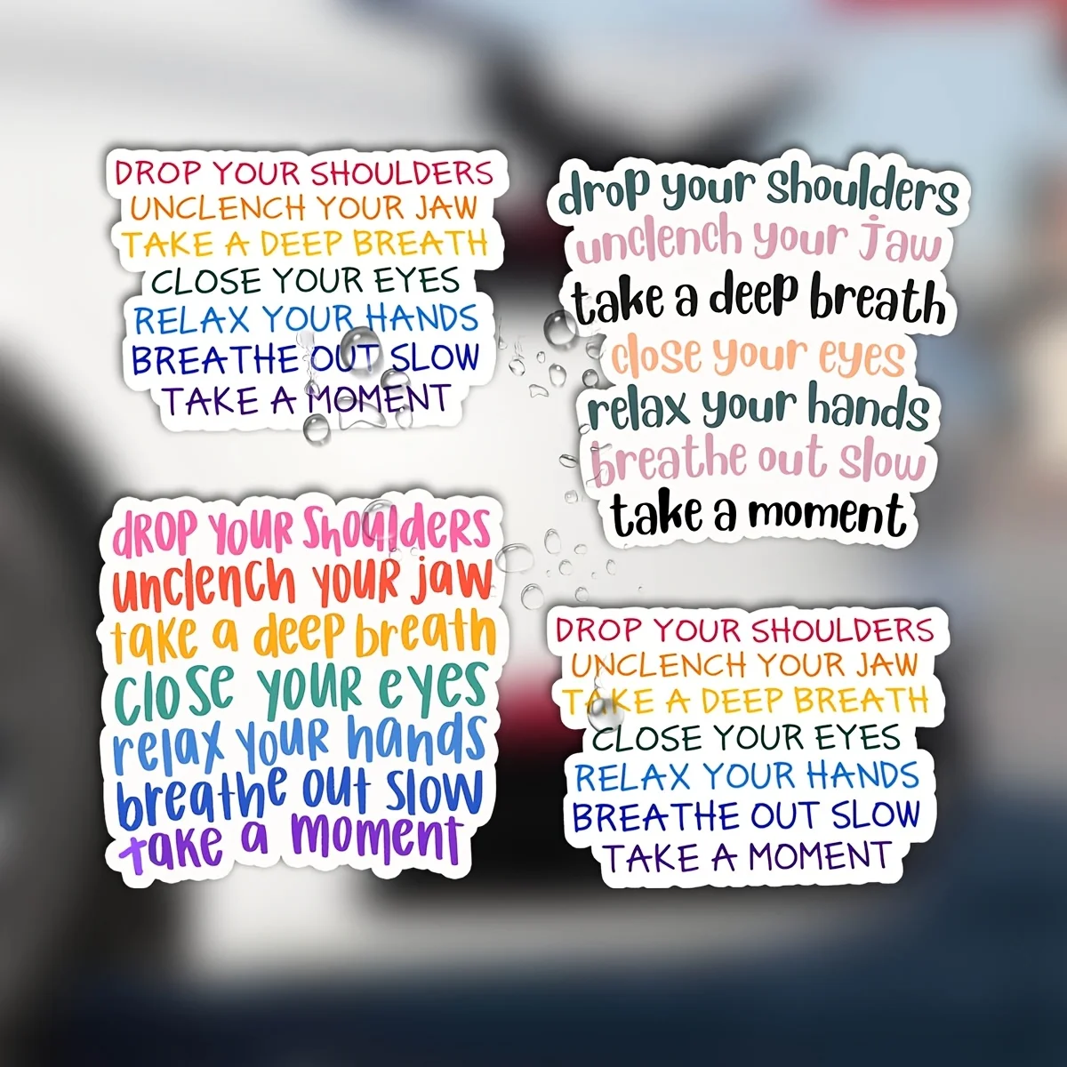 

4PCS Lotus Health & Wellness Stickers, Funny Self-Adhesive Decals for Parents & Caregivers