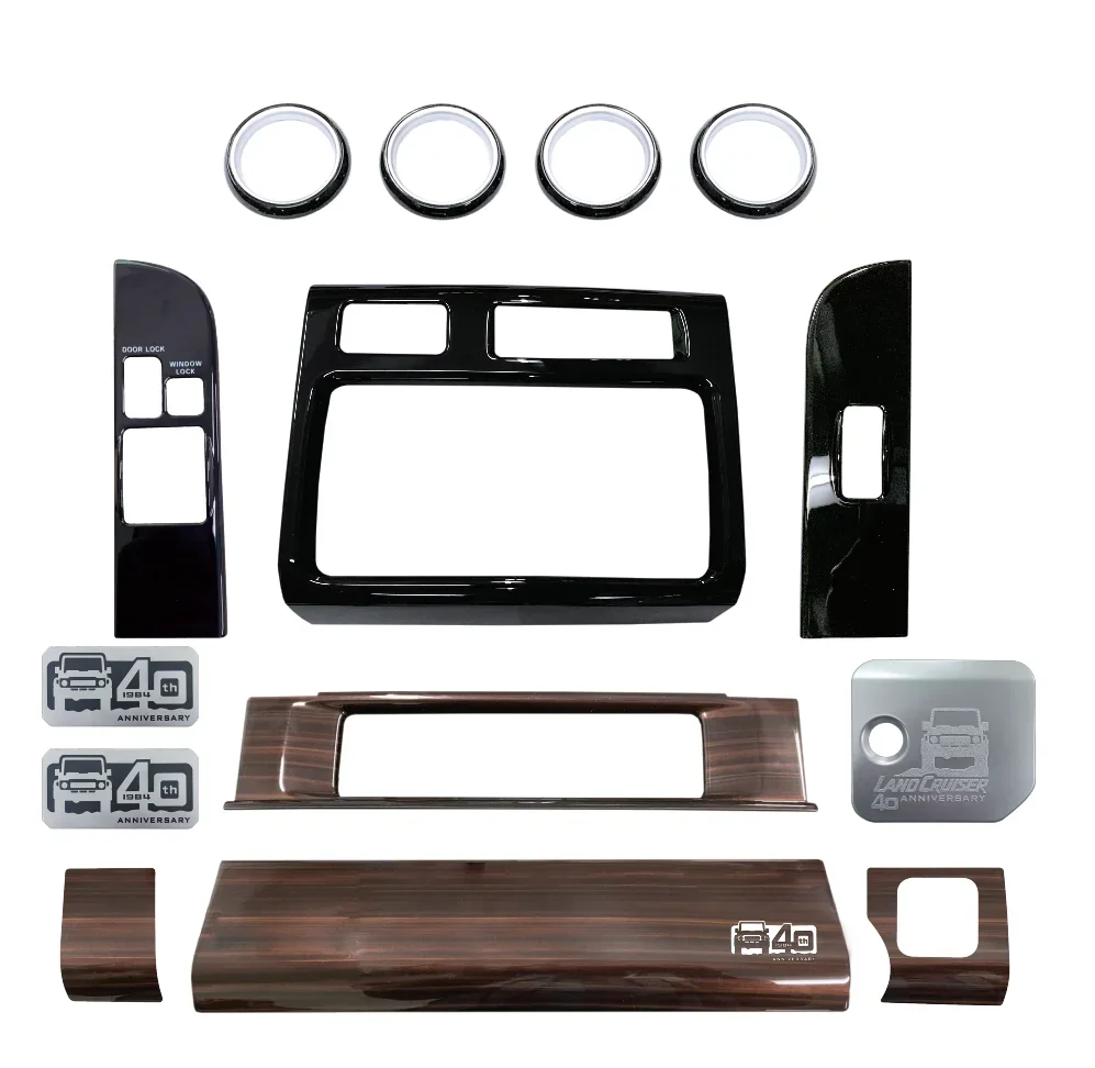 NewLHD RHD 40th الذكرى الخشبية الداخلية مجموعات التبديل Penals الزخارف لتويوتا لاند كروزر 70 7176 79 اكسسوارات 07-25 جديد Des
