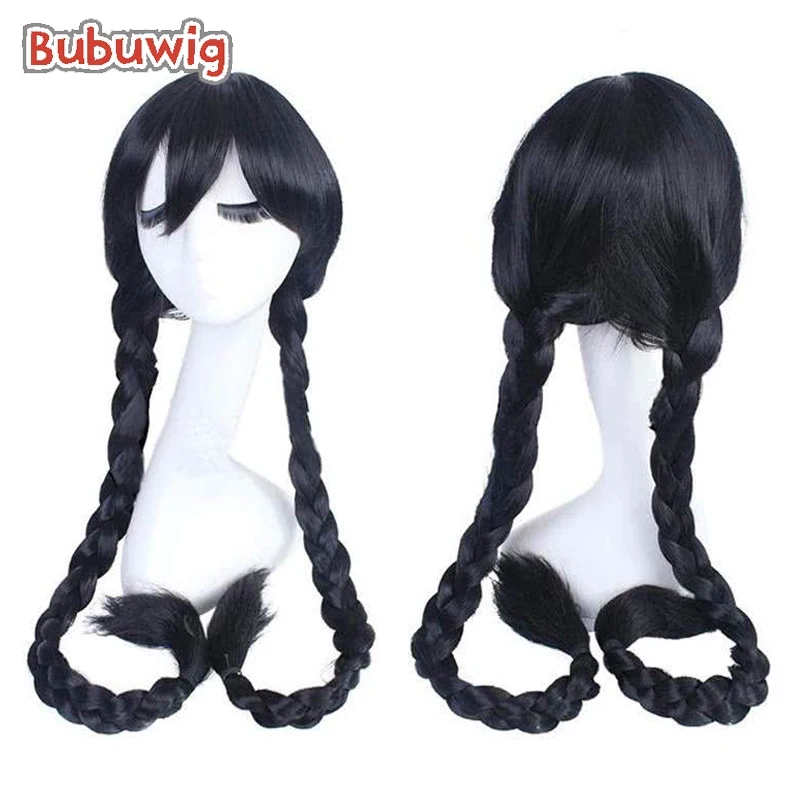 

Bubuwig Synthetic Hair Touko Fukawa Cosplay Wigs Game Touko Fukawa 90cm Women Long Straight Black Braided Cos Wig Heat Resistant