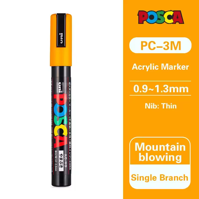 Uni Posca Full Marker PC-1M 3M 5M Multi-Colours Acrylic Permanente Rotulador Poster Graffiti Painting Pen For Fabric Rock Metal - Image 9