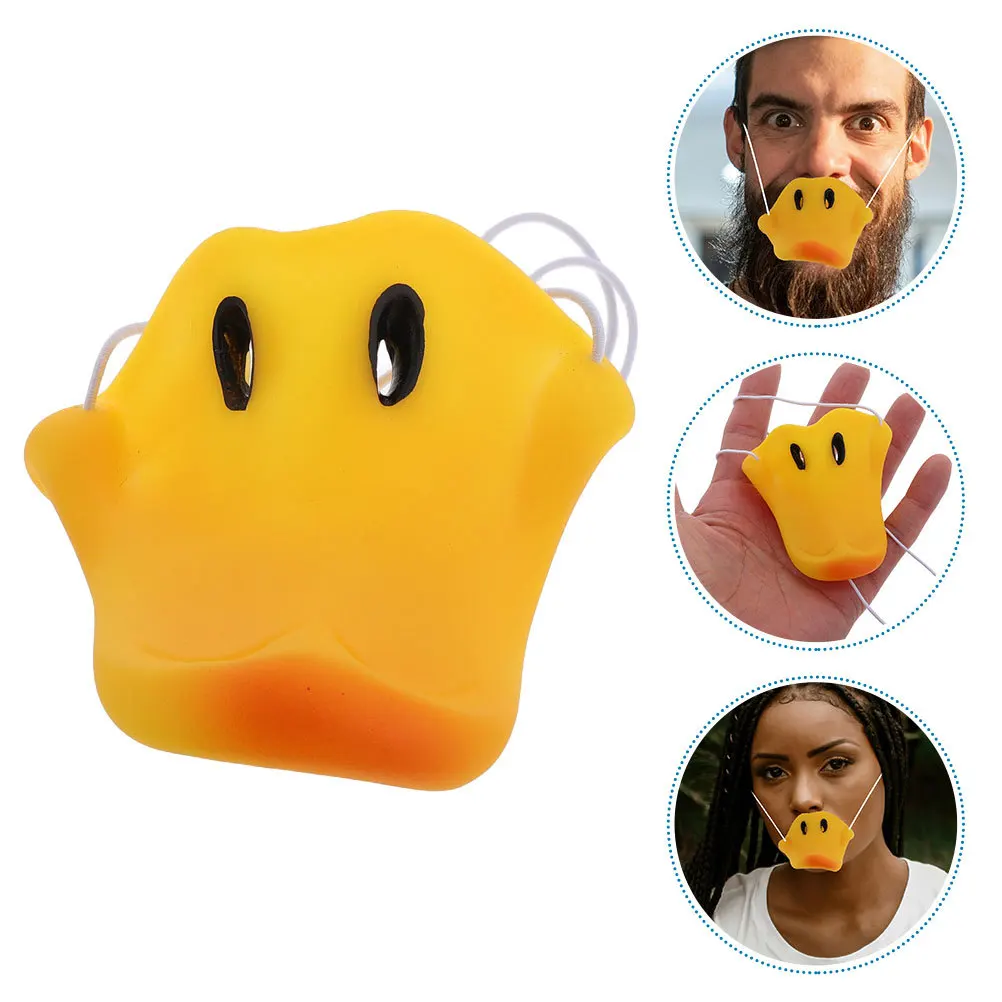 

2 pcs Yellow Duck Bill Nose Elastic Strap Latex Reusable Animal Mask For Halloween Party Cosplay Dress Up Prop Novelty Duck Beak