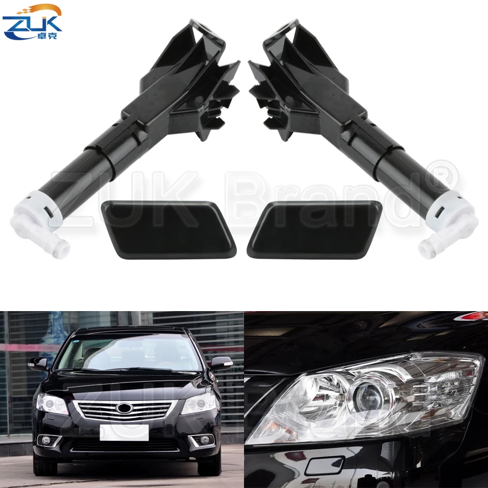 

ZUK 4PCS/Set Headlight Headlamp Washer Nozzle Water Sprayer Cover For TOYOTA CAMRY AURION 2009 2010 2011 Asian Model Base Color