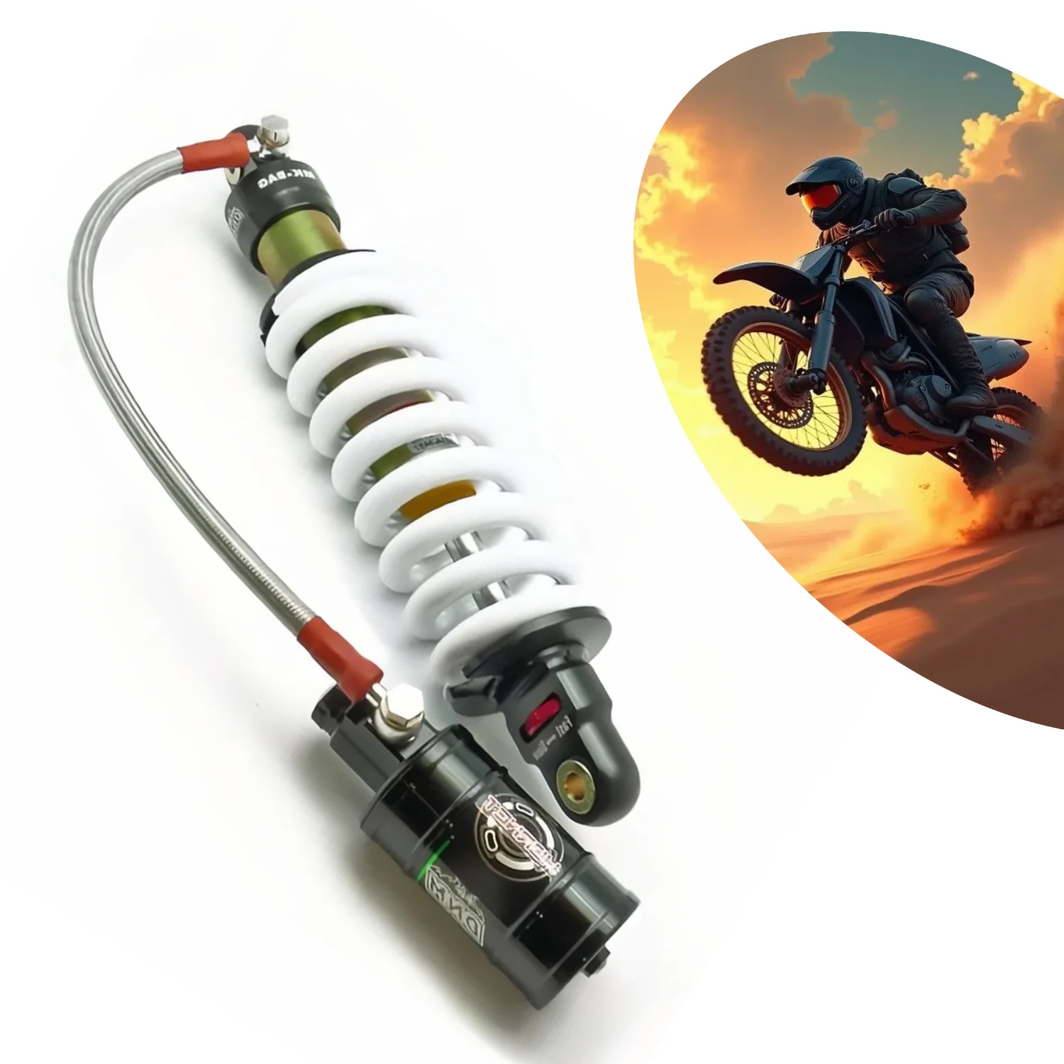

Motorcycle 330mm Rear Shocks DNM MK-BAG 1000LBS Absorber Suspension For 125mm SYM Maxi Scooter 250 RSZ E-BIKE Trail Motocross