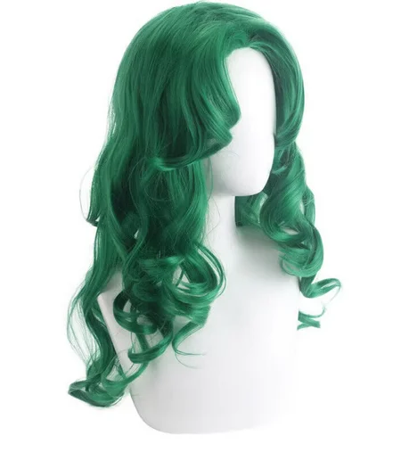 Sailor Neptune Green Curly Cosplay Wigs 60cm Women Long Wavy Synthetic Hair