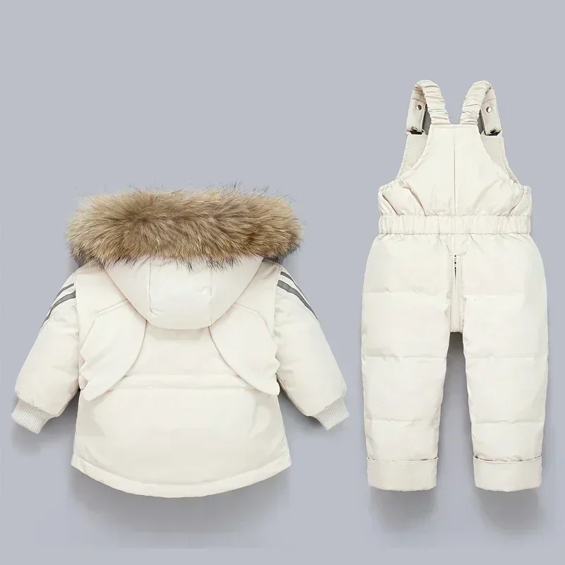 Winter Children Clothing Sets Snow suit Jackets + Jumpsuit 2pcs Set Baby Boy Girls Duck Down Coats Toddler Girl Winter Clothes