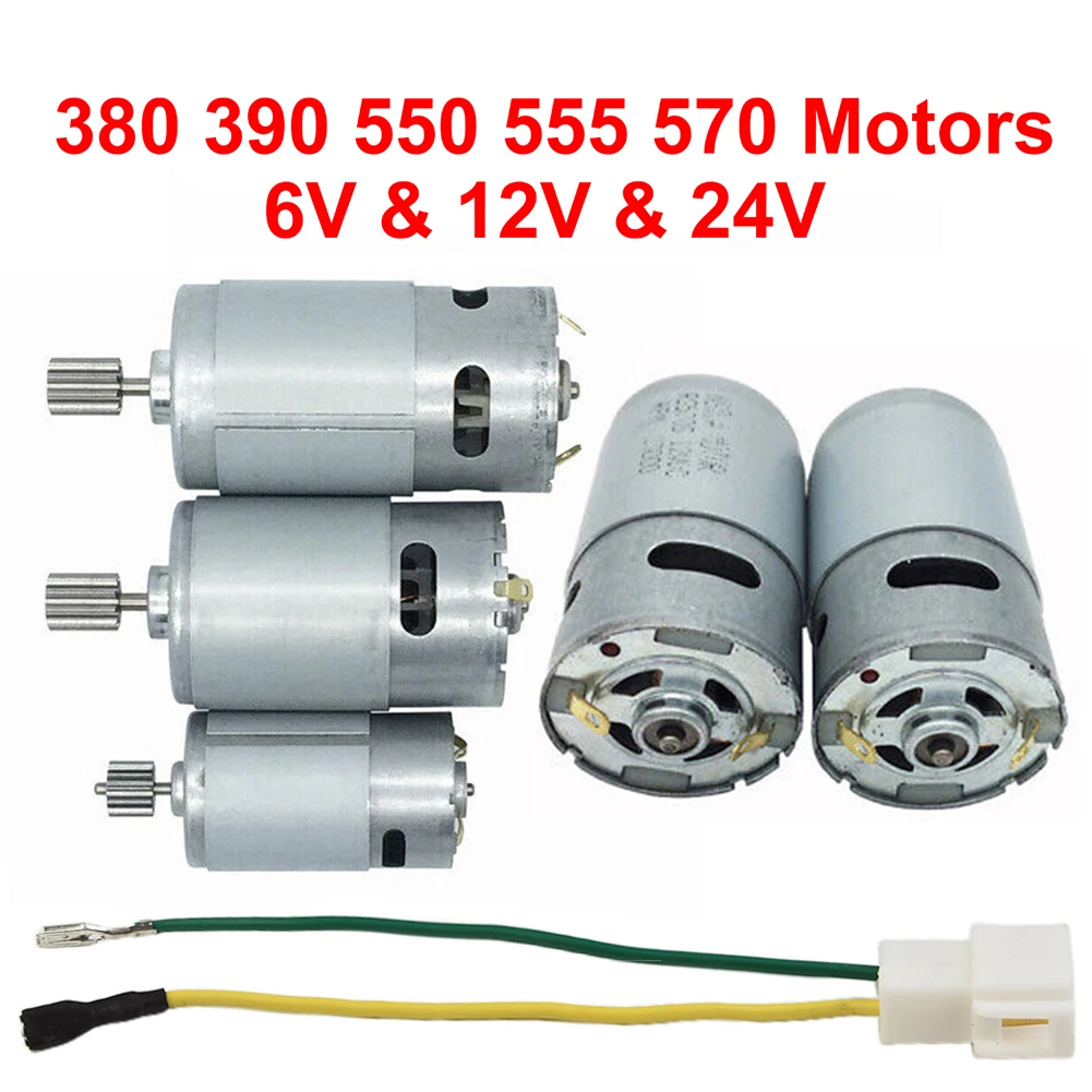 Motors For Kid Electric Car RS550 RS390 RS380 12V 6V / DL555 24V 10 Teeth For Children\'s Electric Vehicle Motor Tool Replacement