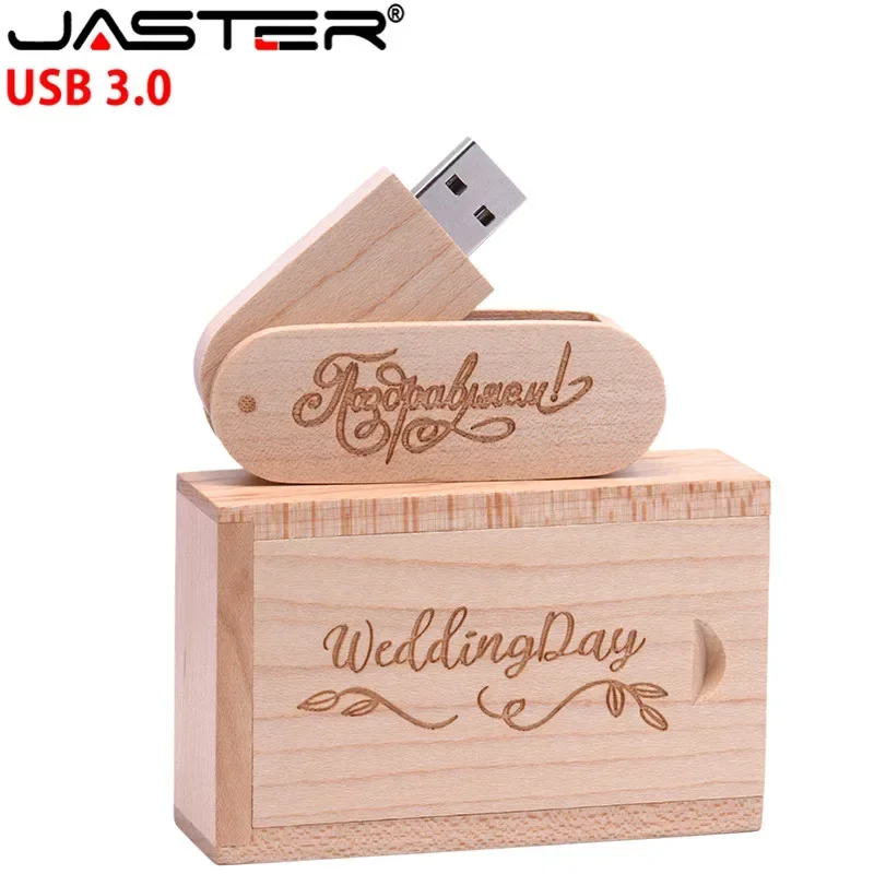 USB 3.0 Free custom logo USB flash drive 128 gb Rotatable Wooden Pen drive Maple Memory Stick pendrive 32GB 64GB usb creativo