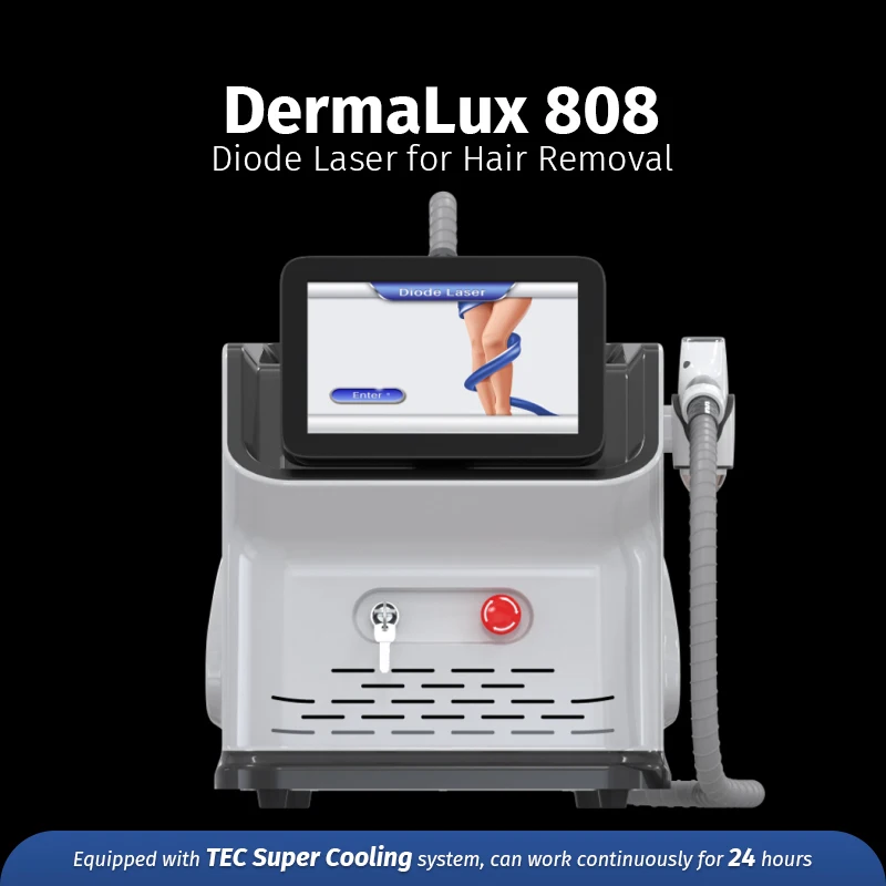 DermaLux 808 Diode Laser Hair Removal Machine SHR Freezing Point Painless Permanent Depilation High-End Beauty Equipment