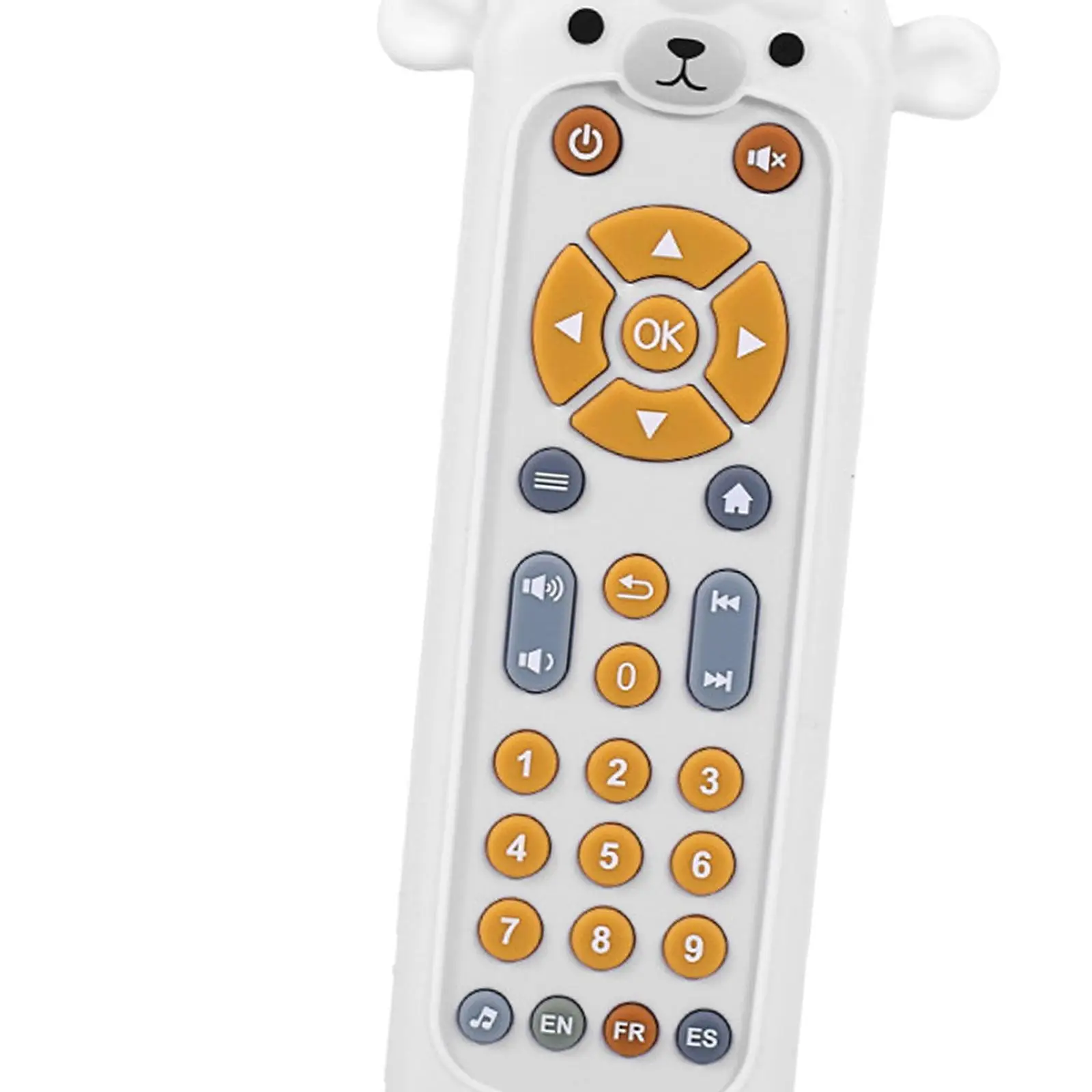 Juguete de control remoto para bebé, juguete sensorial de TV con cubierta de silicona en inglés