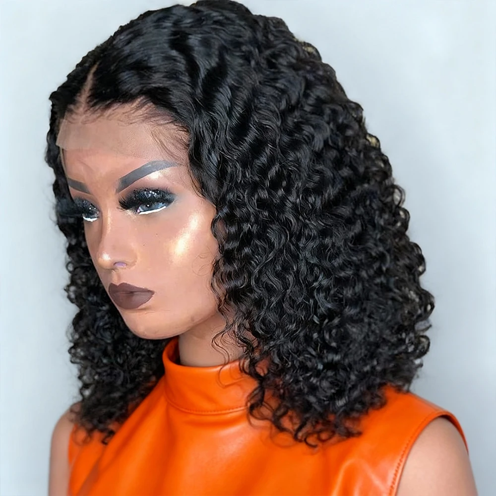 لا الغراء موجة عميقة 13x6 Hd الدانتيل الباروكات الأمامية للنساء 13x4 غلويليس بوب شعر مستعار مجعد الدانتيل الجبهة خصلات الشعر المستعار الإنسان 250% جاهزة لارتداء #1