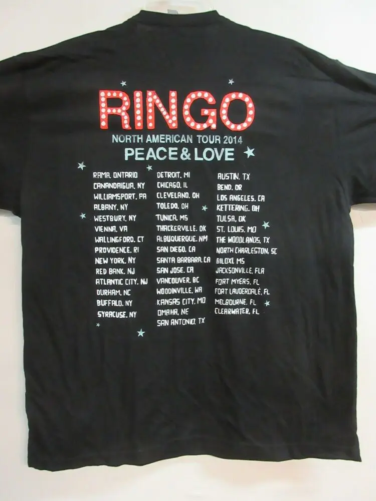 RINGO STARR OFFICIAL MERCH LOVE 2014 TOUR BAND CONCERT MUSIC T-SHIRT LARGE