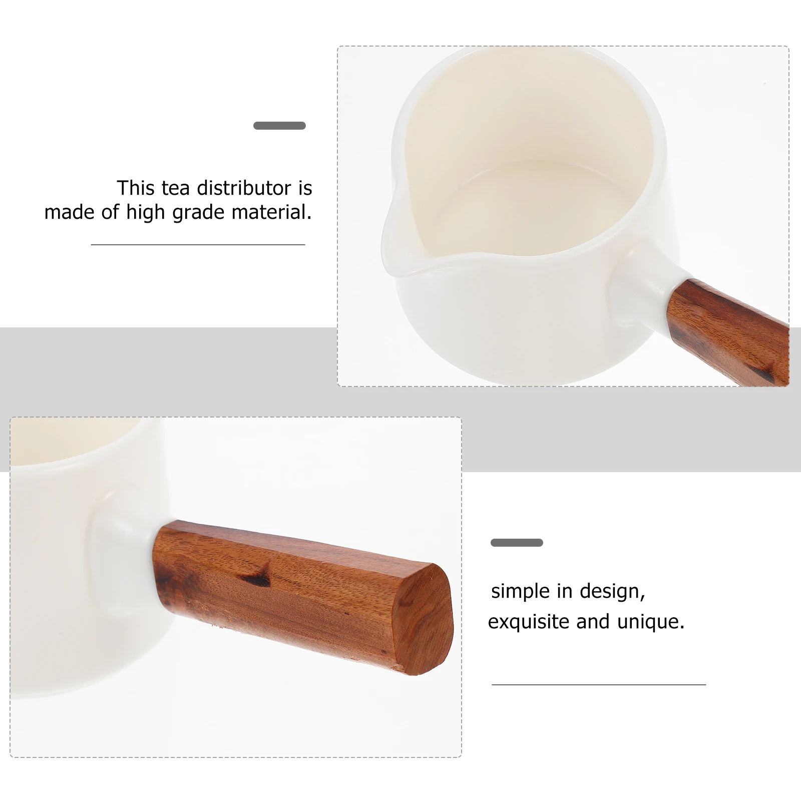 

Porcelain Tea Fair Cup with Long Handle Dispenser for Home Office Use Heat Resistant Kung Fu Tea Set Elegant Side Handle Teaware