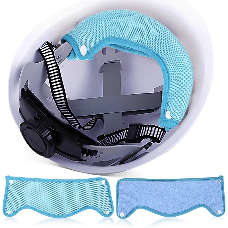 1PC Helmet Sweatband, Washable Hard Hat Liner with Terry Cloth, Quick Absorb Sweat Pad Snap-On Liner for Construction Work