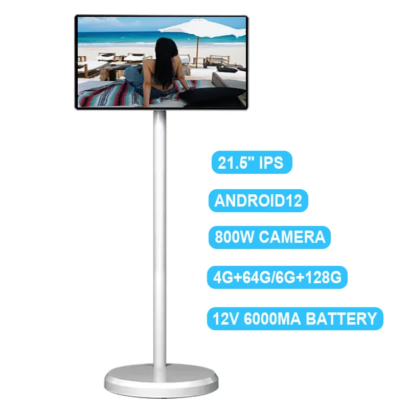 2024 Popular 21.5  Inch Bestie Smart Tv Portable Touch Screen Tv Smart with Wireless Recharging