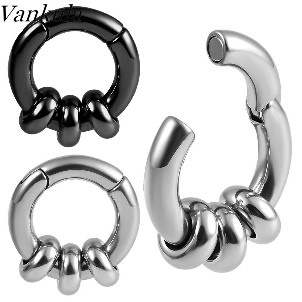 Vankula 2Pcs 6mm New Popular Ear Weights Piercing Body Jewelry for Woman Men Magnetic Ear Plugs Tunnels Ear Expander