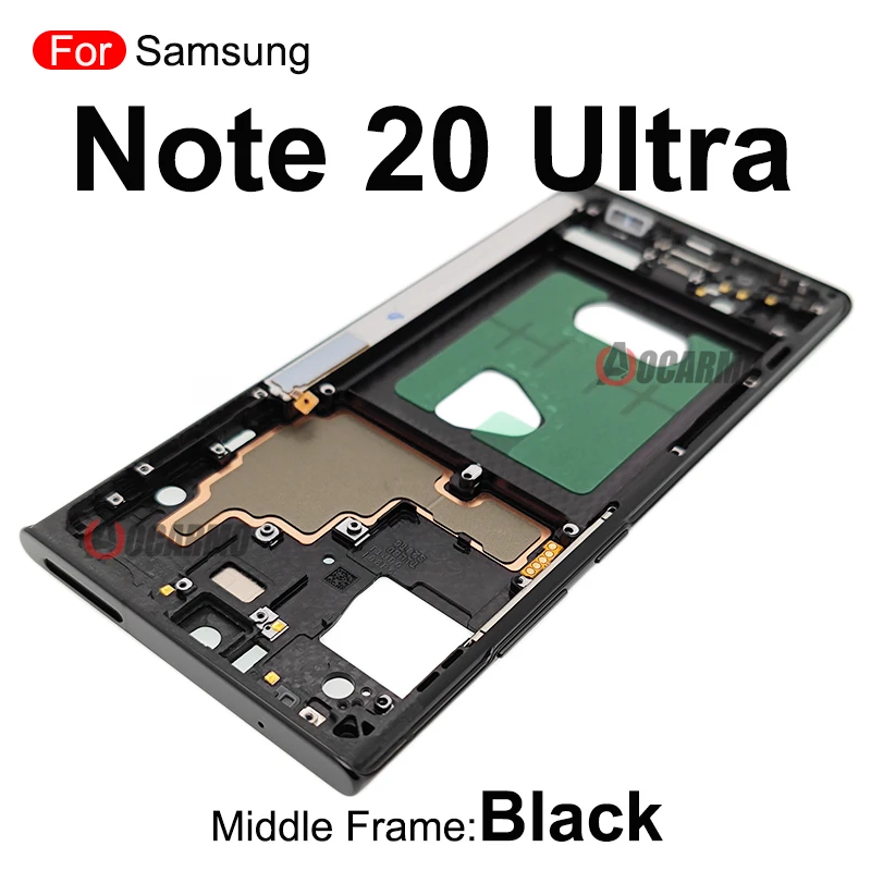 For Samsung Galaxy Note 20 Ultra N9860 Note20U Middle Frame With Power Volume Buttons Side Keys  Replacement Parts