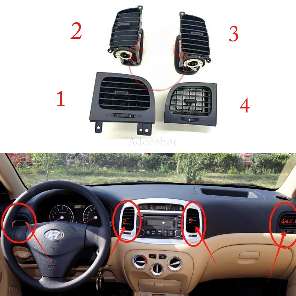 

1pc Fit for Hyundai Accent Hatchback Front Car Left Right Central Dashboard Air Vent Outlet Grill Panel Accessories