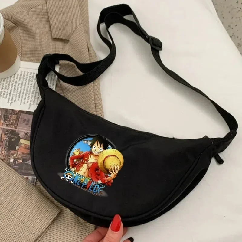 One Piece Female Hobo Bags Luffy Designer Shoulder Bags Cartoon Korean Popular Cross Body Canvas Handbag for Women Purse Gifts