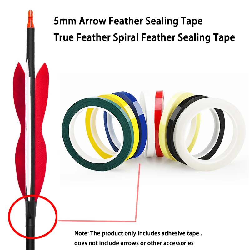

1 Roll 5mm sealing tapeAdhesive Fletching Glue Tape 66m Archery spiral feather for Shooting Accessories