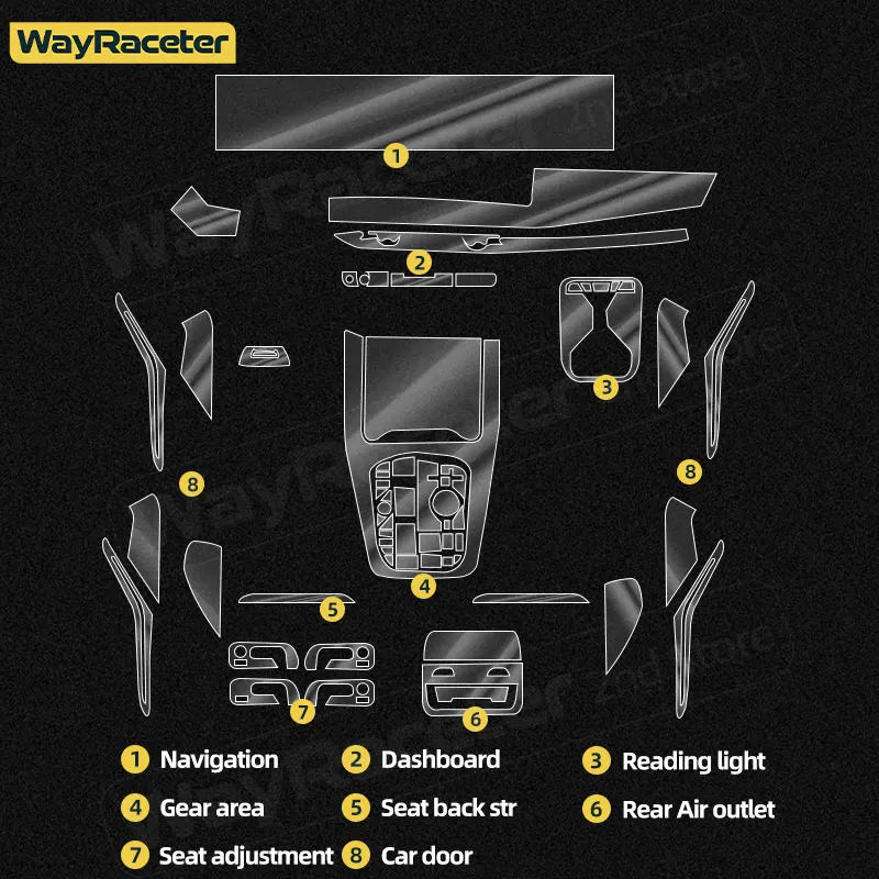 Self Healing Car Interior Central Console Gear Dashboard TPU Paint Protective Film For BMW X7 2023 2024 G07 LCI Accessories