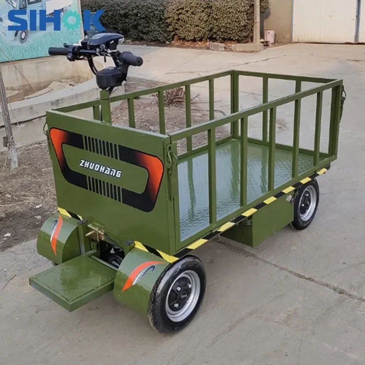 Handling Tools 4 Wheels Flat Truck Heavy  Cargo Platform Trolley Battery Operated Electric Transport Truck