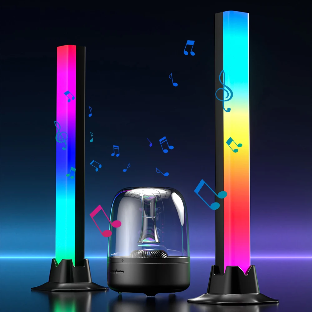 Imagem -02 - Led Rgb Luz Luz Luz Noite Luz Lâmpada Atmosfera Colorida Luz Música Captador Inteligente Jogo pc Desktop Quarto