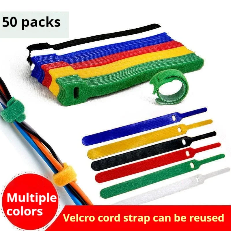 50/30/10 pieces of detachable zip ties, colored nylon zip ties with hooks and loops, winding zippers, zip ties, cable cables, ea