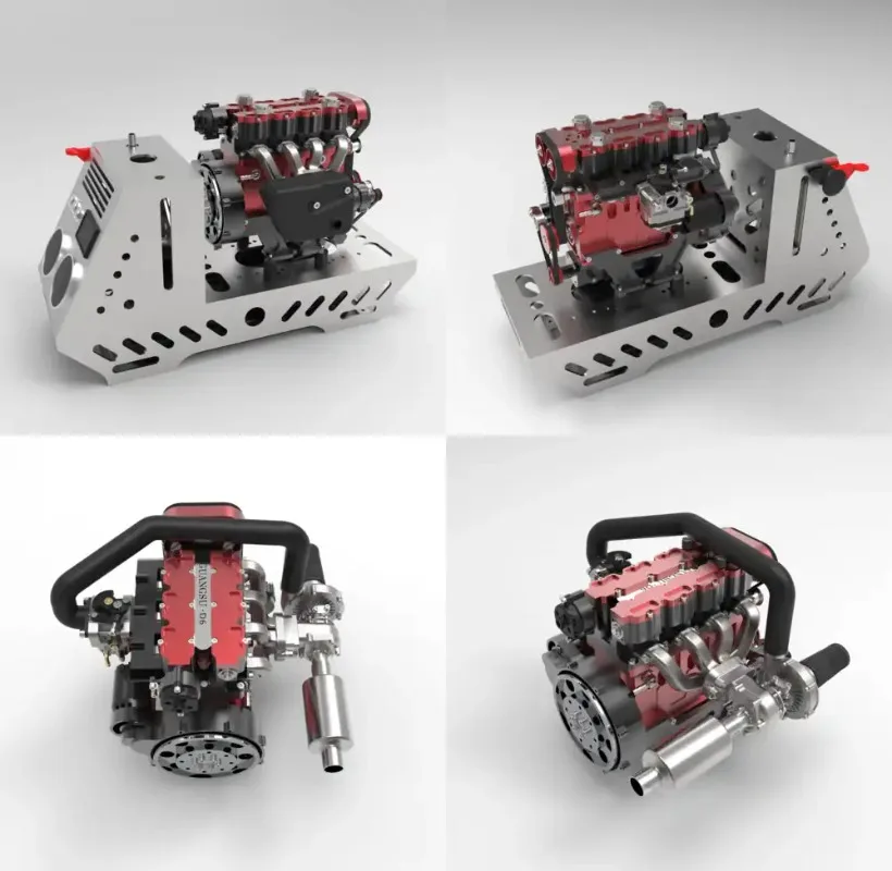 Turbocharged D6S Mini Engine Model, Independent Lubrication, Four-Valve Four-Stroke Power Unit