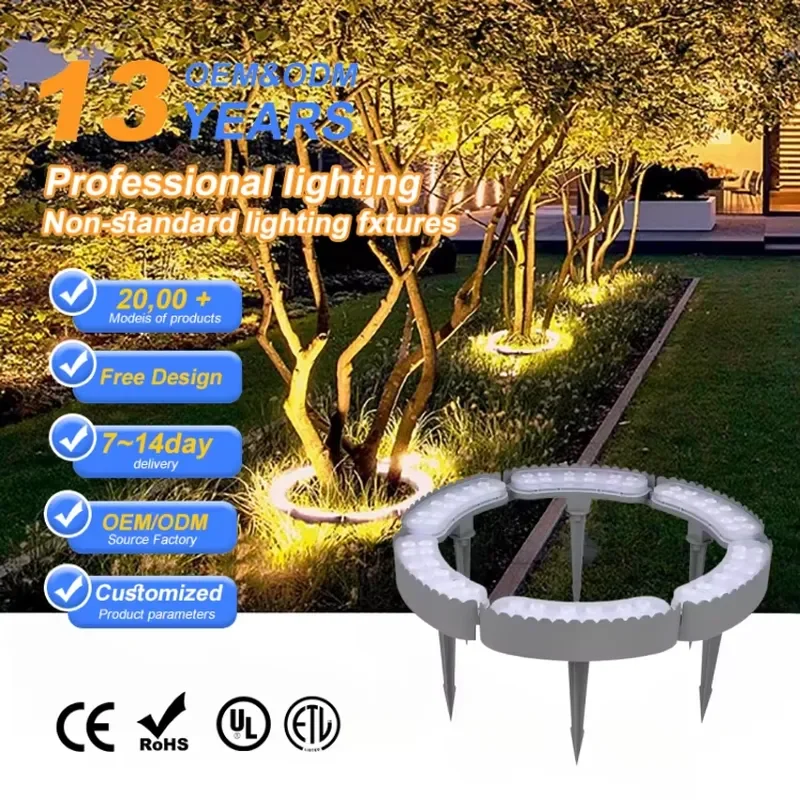 Factory Direct 12W RGB Coconut Palm Tree LED Hug Light IP66 Waterproof AC Powered App Remote Control for Landscape for
